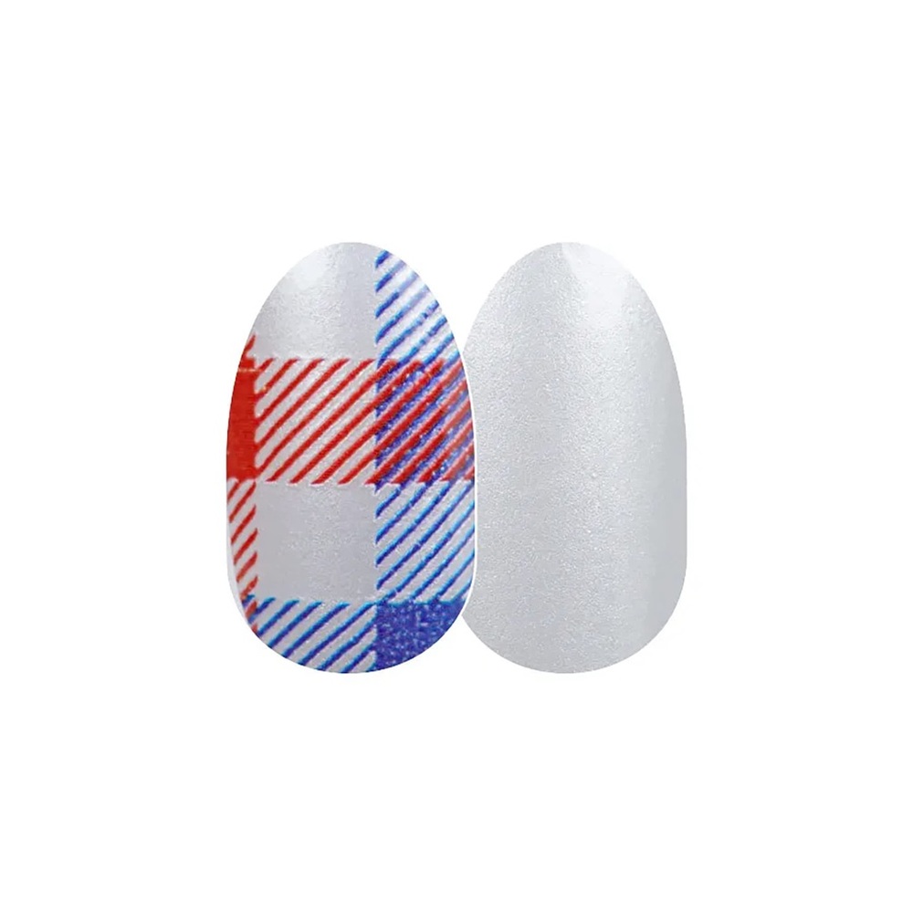 Color Street PLAID IN THE USA Shimmer Red White Blue Nail Strips Set